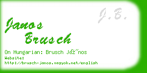 janos brusch business card